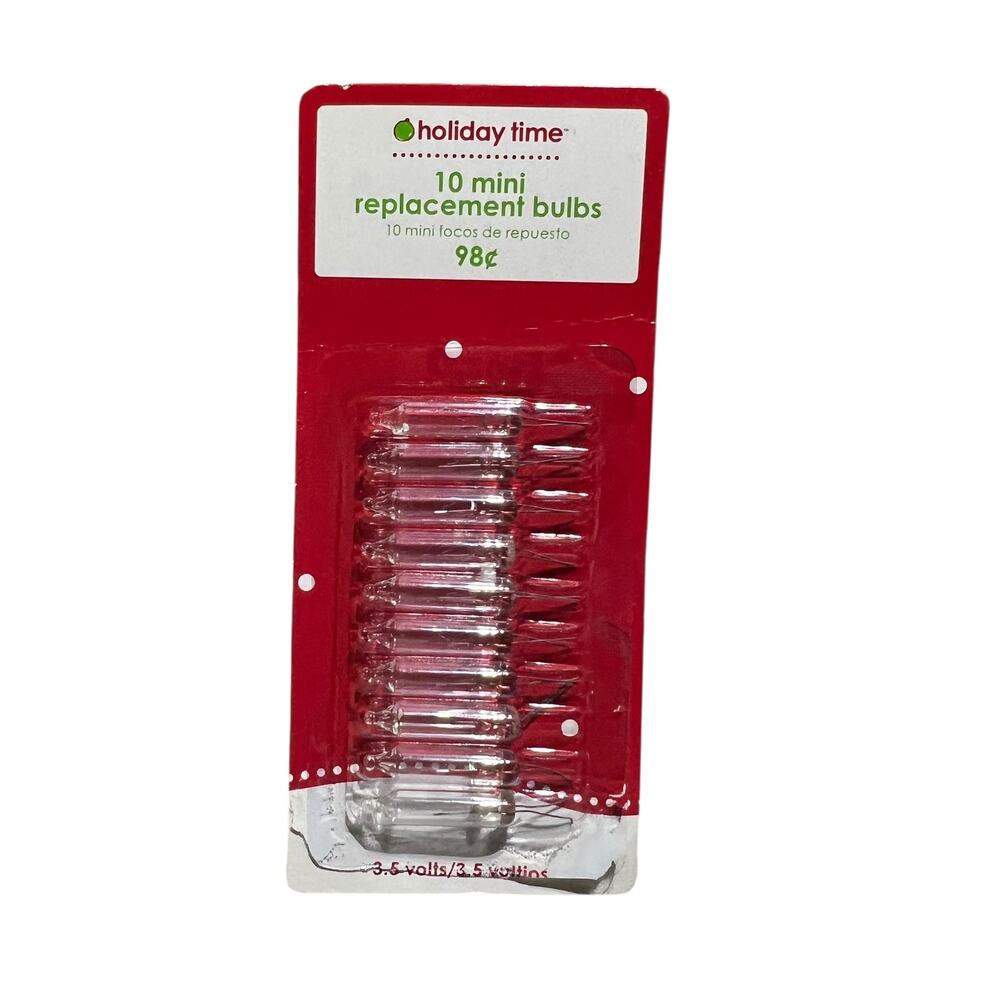 holiday time 10 mini replacement bulbs full unopened pack